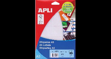 Apli witte etiketten Print & Write ft 25 x 40 mm (b x h), 375 stuks, 25 per blad (1871)