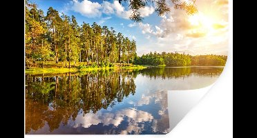 Muurstickers - Sticker Folie - Water - Bomen - Natuur - 30x20 cm - Plakfolie - Muurstickers Kinderkamer - Zelfklevend Behang - Zelfklevend behangpapier - Stickerfolie