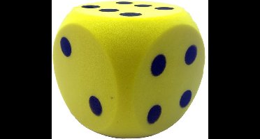 T & F creations Grote foam dobbelsteen - Zachte schuimrubberen dobbelsteen geel