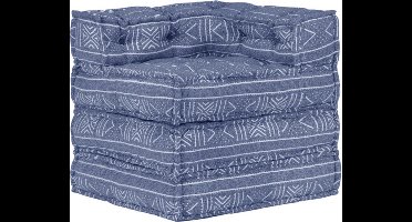 vidaXL - Poef - modulair - stof - indigo