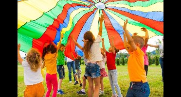 Parachute Ø700 cm – 20 Handgrepen voor Groepsspellen en Kindergym – Ideaal voor Lichamelijke Opvoeding en Verjaardagsfeestjes