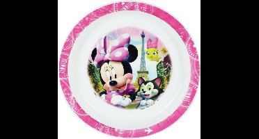 Disney Minnie Mouse bordje - diep - D16 cm -kunststof - ontbijtbord -kinder/peuter bordje
