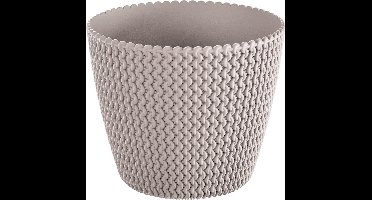 Prosperplast plantenpot/bloempot Splofy - kunststof - taupe - D22 x H19 cm - binnen/buiten
