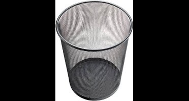 Helit the circle network H2518595 Prullenbak 15 l (Ø x h) 265 mm x 280 mm Metaal Zwart 1 stuk(s)