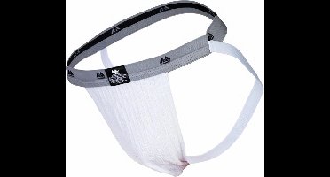 MM Sports The Original Swimmer/Jogger Jockstrap 1 inch White - MAAT M - Heren Ondergoed - Jockstrap voor Man - Mannen Jock