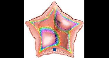 Folieballon ster Roségoud glitter 46 cm