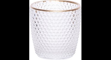 Theelichthouders/waxinelichthouders glas bubbels transparant 7,5 cm - Windlichtjes/kaarsenhouders