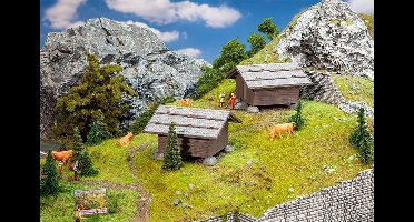 Faller - 2 Hay barns - FA130636 - modelbouwsets, hobbybouwspeelgoed voor kinderen, modelverf en accessoires