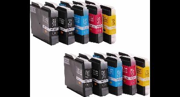 Set 10x ABC huismerk inkt cartridge geschikt voor Brother LC-970 LC-1000 voor DCP-130C DCP-330C DCP-330CN DCP-350C DCP-350CJ DCP-353C DCP-357C DCP-525C DCP-525CJ DCP-530CJ DCP-535C DCP-535CN DCP-540CJ