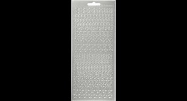 Stickers, sterren, vel 10x23 cm, zilver, 1 vel