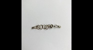 Eindkapveer+sluiting 50 mm platinum 1 stuks