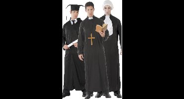 Fiestas Guirca Verkleedpak Student/priester/rechter Zwart Mt L