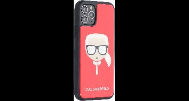 Karl Lagerfeld iPhone 11 Pro TPU Kunstleer Hoesje - Bescherm je Telefoon met Stijl & Comfort - Kleur: Rood - Back Cover Bescherming