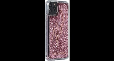 Rose Gold hoesje van Karl Lagerfeld - Backcover - Glitter - iPhone 11 Pro Max - Signature - KLHCN65TRKSRG