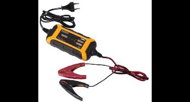 Perel Acculader druppellader onderhoudslader 12V loodzuur accu, 1.5A automatisch 3-staps laden, IP65 spatwaterdicht, LED statusdisplay, voor auto motor scooter boot camper, AGM gel