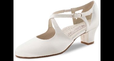 Werner Kern Gala LS Bruidsschoenen en Dansschoenen Dames - Hak 4,5 cm - Wit Satijn - Brede Pasvorm - Lederen zool - Ballroom, Latin, Salsa - Werner Kern Bridal - Wit - 40
