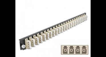 19 inch splice doos voorpanel 24 poort lc quad beige