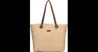 Beagles Formentera Shopper - Rotan - Riet - Praktisch - Tote Bag - Dames Tas - Natuur
