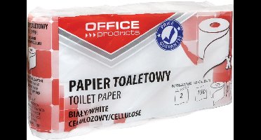 Toiletpapier 2-laags 64 rol (8 x 8 rollen) OFFICE Products 100% cellulose, 150 vel per rol, 15 meter