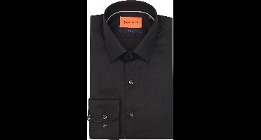 Suitable Twill Overhemd Zwart - Maat 38 - Heren - Overhemden Formeel