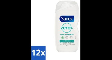 Sanex Zero % - Douchegel - Hydrateert - Alle Huidtypes - 400 ml - Voordeelverpakking - 12 stuks