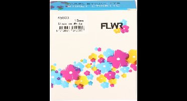 FLWR - Printetiket / 45803 / Zwart op Wit - Geschikt voor Dymo