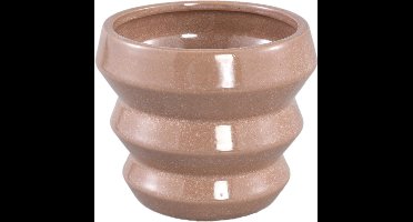 PTMD Tims Bloempot - 13 x 13 x 11 cm - Keramiek - Bruin