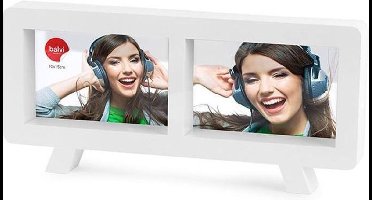 Balvi fotolijst staand Panorama wit plastic - Formaat - 2x 10 x 15 foto's