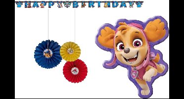 Paw Patrol - Skye - Feestversiering - Kinderfeest - Verjaardag - Themafeest - Feest - Slinger - Waaier hangdecoratie - Folie ballon.