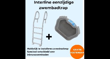 Interline kunststof zwembadtrap voor inbouwzwembaden - Inclusief gratis voetenbak - Voor zwembaden van 120 - 132cm diep