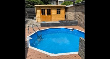 Interline zwembad Diana 4,90m rond - Metaalwand zwembad - Op- en inbouw - Inclusief filterset - Inclusief zwembadtrap - Gratis onderhoudsset