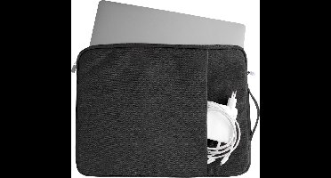 Coverzs Luxe Laptoptas - Laptophoes 15.6 inch & 17 inch - Laptoptas dames / heren - Laptophoes geschikt voor macbook & laptops - Laptop sleeve / hoes / hoesje / tas - Tas laptop - Aktetas - Computertas - Met handvat (zwart)