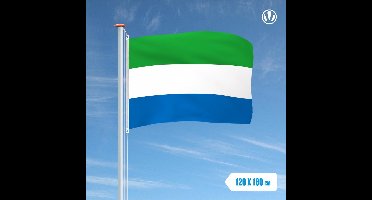 Vlaggenclub Vlag Sierra Leone - Grote gevelvlag of kleine mastvlag - 120x180cm