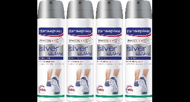 Hansaplast Silver Active Anti Transpiratie Voetenspray Multi Pack - 4 x 150 ml
