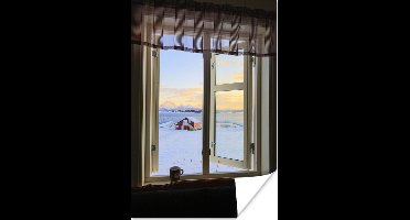 Poster Uitzicht op een sneeuwlandschap - 20x30 cm