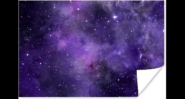 Poster Waterverf - Sterren - Paars - 30x20 cm