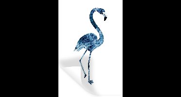Muurstickers - Sticker Folie - Flamingo - Blauw - Heelal - 20x30 cm - Plakfolie - Muurstickers Kinderkamer - Zelfklevend Behang - Zelfklevend behangpapier - Stickerfolie