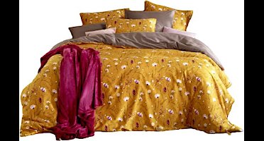 De Witte Lietaer Dekbedovertrek Katoen Satijn Fleur - Hotelmaat - 260 x 240 cm - Geel