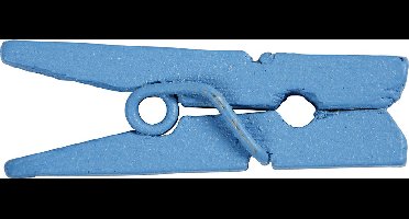 Mini wasknijpers, L: 25 mm, B: 3 mm, blauw, 36 stuk/ 1 doos