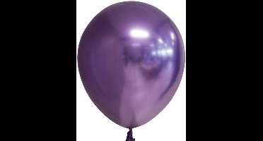 Glanzende paarse chroom ballonnen 10 stuks.