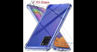 Hoesje Geschikt Voor Samsung Galaxy A31 Anti Shock Hoesje - X2 Screenprotector - Clear