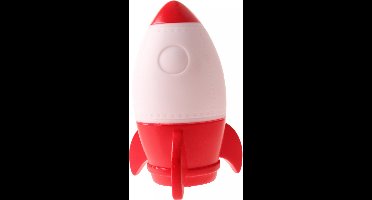Johntoy Nachtlamp Raket Junior 14 Cm Rood/wit