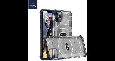 WiWu - Hoesje geschikt voor Apple iPhone 12 Mini - Voyager Case - Schokbestendige Back Cover - Donker Blauw