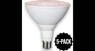 5-Pack | Voor planten - Reflector lamp - E27 - 16W - Rood