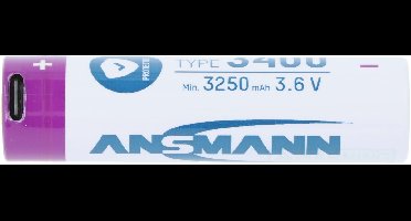 Ansmann LiIon 18650 3.6V 3400mAh met micro-USB-oplaadbus met beveiligingsschakeling
