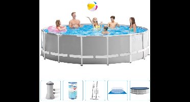 Intex - Prism Frame - Opzetzwembad - Ø 457 x 122 cm - Inclusief Filterpomp & Accessoires