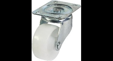 Domino® Zwenkwielen 100 mm Wit - Maximale Belasting 100kg - Draaiende plaat - Zonder Rem - Polyamide Wiele - Reservewielen Meubelroller Meubelwielen Wieltjes Zwaarlastwiele Trolleywielen