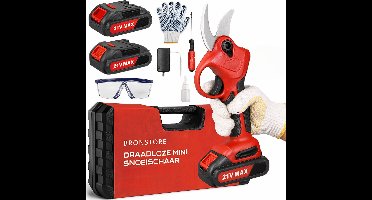 BronStore® Elektrische Snoeischaar - Accu Heggenschaar - Takkenschaar Electrisch - 28mm Snijdiameter - Inclusief Opbergkoffer & 2 Accu's