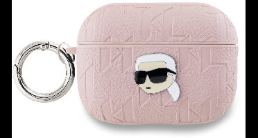 Karl - Lagerfeld - Monogram Karl Head case voor AirPods Pro - 2 - roze