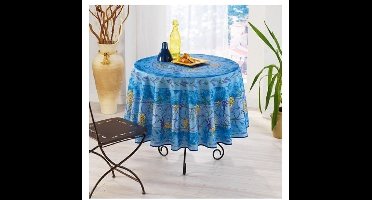 Provençaalse ronde vlekbestendige blauweregen tafelkleed 100% polyester